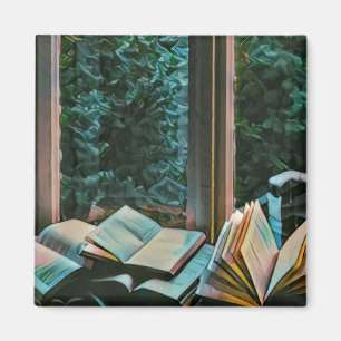 Aimant Lire un cadeau d'illustration