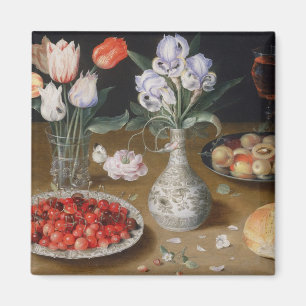 Aimant Lis, tulipes, cerises et fraises toujours