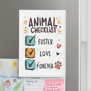 Aimant Liste de contrôle pour animaux d'amour éternel