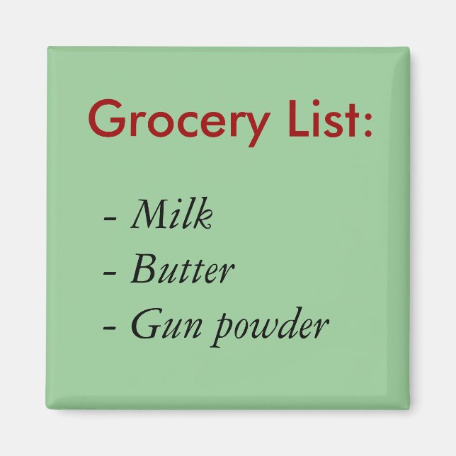 Aimant Liste d'épicerie :, - Lait- Beurre- Poudre de pist (Devant)