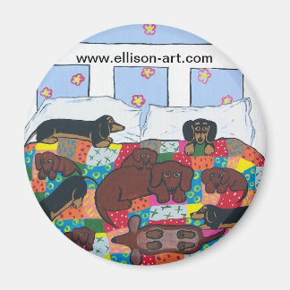 Aimant Lit plein de Dachshunds