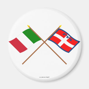 Aimant L'Italie et les drapeaux croisés par Piemonte