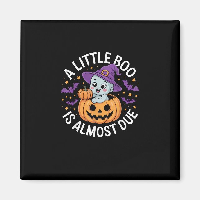 Aimant Little Boo Est Presque Dû Mignonne Grossesse Hallo (Devant)