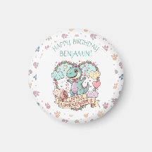 Little Hearts Dino Birthday Personalized