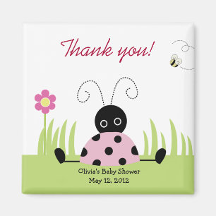 Aimant Little Ladybug (rose) Baby shower Favoriser l'aima