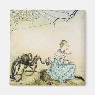 Aimant Little Miss Muffet vintage par Arthur Rackham