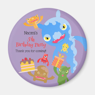 Aimant Little Party Monster and confetti Anniversaire Par