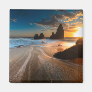 Aimant Littoral au coucher du soleil   la Californie du
