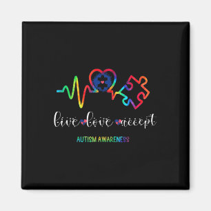 Aimant Live Love Accepter Sensibilisation sur l'autisme 1