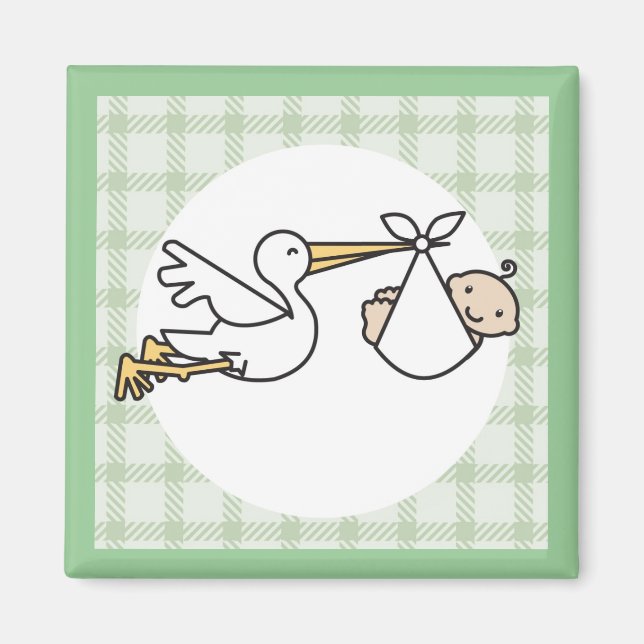 Aimant Livraison de bébé Stork (Devant)
