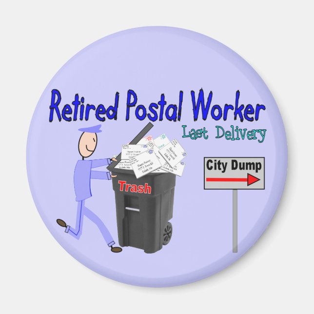 Aimant Livraison Dernière du collaborateur postal à la re (Devant)