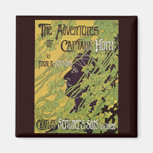 Aimant Livre Art Nouveau vintage, Captain Horn Adventures