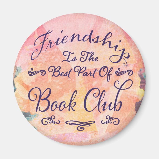 Aimant livre club amitié bibliophile aquarelle (Devant)