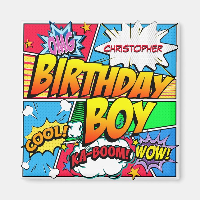 Aimant Livre de bande dessinée fête d'anniversaire person (Devant)