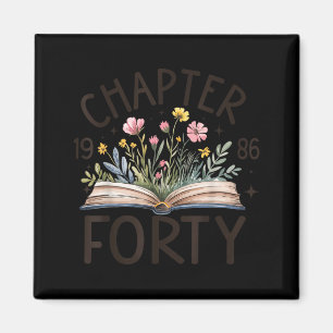 Aimant Livre de fleur sauvage pour le 40e anniversaire Ch
