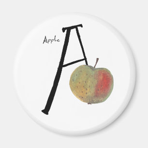 Aimant Livre d'histoires de l'alphabet abc A pour pomme