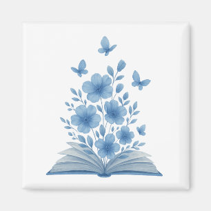 Aimant Livre enchanté - Papillons & Fleurs Design