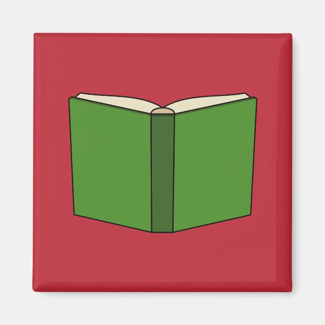 Aimant Livre vert de dessin (Devant)