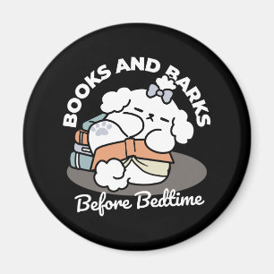 Aimant Livres et écorces - Conception de lecture de chien