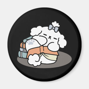 Aimant Livres et écorces - Conception de lecture de chien