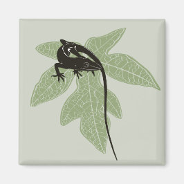 Aimant Lizard d'anolle sur la feuille—Conception 2