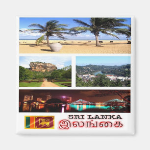 Aimant LK - Sri Lanka - Mosaïque - Collage