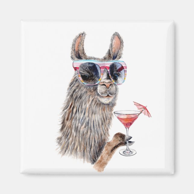 Aimant Llama de vacances (Devant)