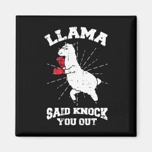 Aimant Llama Dit Vous Frapper En Boxe Drôle Halloween Gi