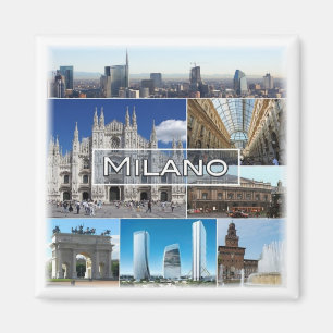 Aimant LMD004 MILAN - Mosaïque - Lombardie - Italie - Réf
