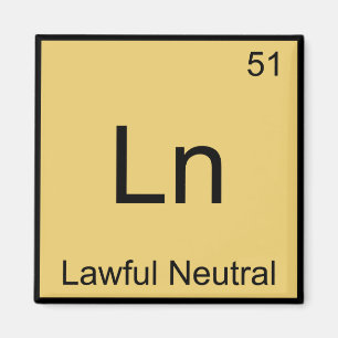 Aimant Ln - Neutre Légal Symbole d'élément de chimie drôl