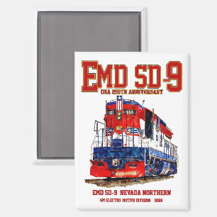 Aimant Locomotive patrimoniale EMD SD-9 USA 250e annivers