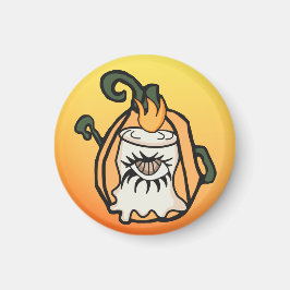 Aimant L'oeil Éffrayant d'un Citrouille de Bois rétro