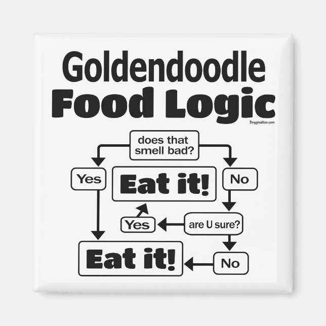 Aimant Logique alimentaire Goldendoodle (Devant)