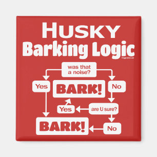 Aimant Logique Husky Barking