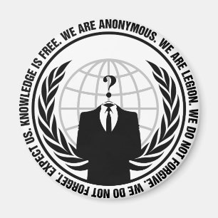 Aimant Logo anonymous with slogan
