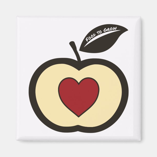 Aimant Logo Apple & Heart Core Food to Grow (Devant)