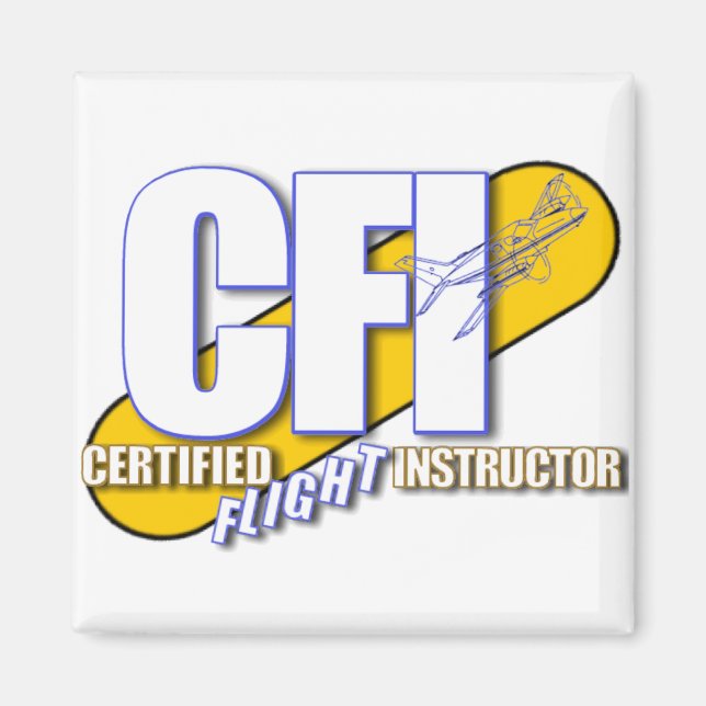 AIMANT LOGO CFI - INSTRUCTEUR DE VOL CERTIFIÉ (Devant)