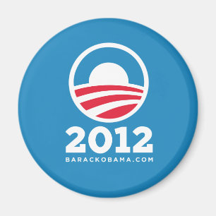 Aimant Logo de Barack Obama 2012 "O" (bleu-clair)
