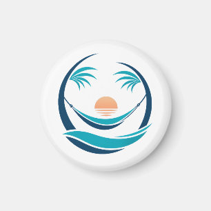 Aimant Logo de hamac de luxe au coucher du soleil