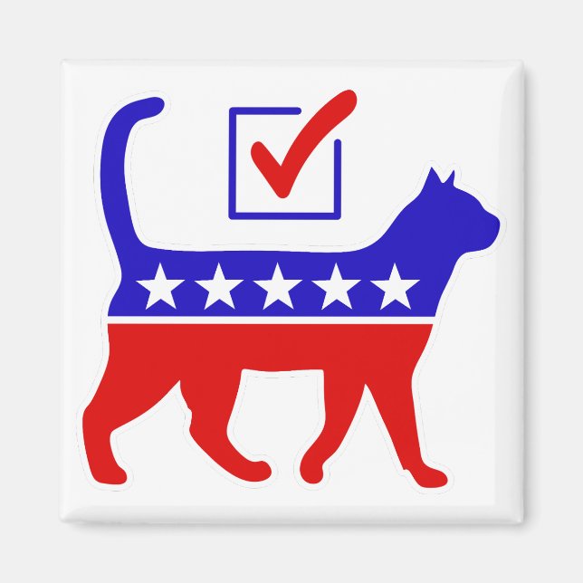 Aimant Logo de la fête du chat Feline Politique Grand Par (Devant)