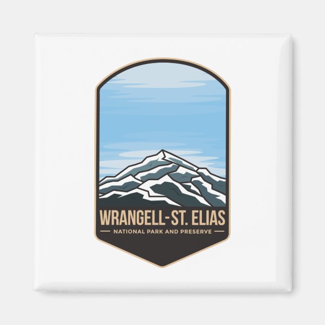 Aimant Logo de l'emblème du parc national Wrangell st eli (Devant)
