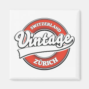 Aimant Logo de style vintage de Zurich Suisse