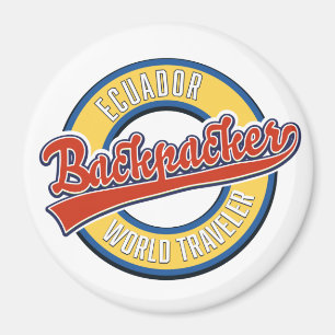 Aimant Logo de voyageur du monde backpacker Equateur