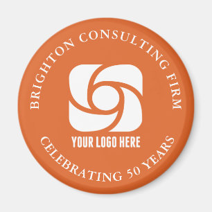 Aimant Logo d'entreprise orange personnalisé pour entrepr