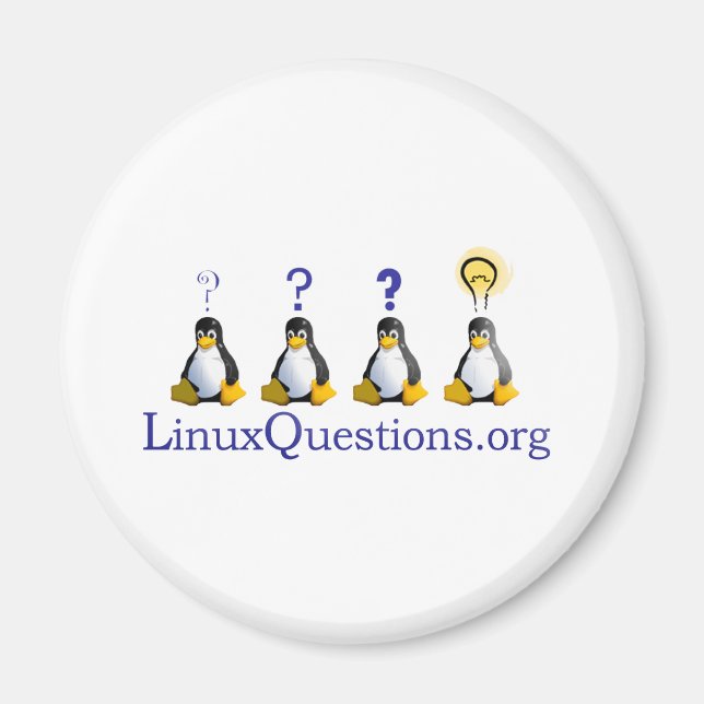 Aimant Logo des Questions Linux (Devant)