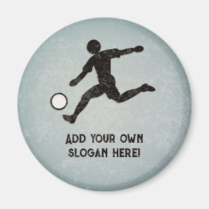 Aimant Logo du joueur de football - son propre texte pour