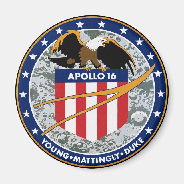 Aimant Logo du patch de mission Apollo 16 NASA (Devant)