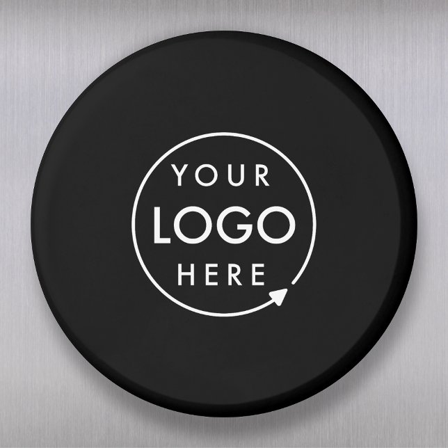 Aimant Logo Minimaliste (Sleek black company branded magnets for small business marketing & promotional swag.)