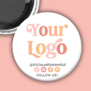 Aimant Logo personnalisé Affaires Réseaux sociaux Promoti