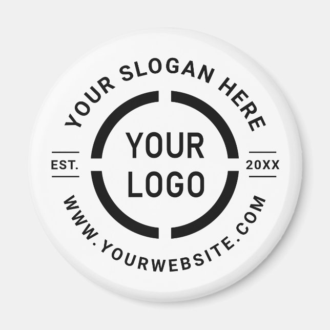 Aimant Logo personnalisé blanc promotion (Devant)